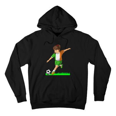 Irish Soccer Girl Ireland Flag Jersey Football Fans Tall Hoodie