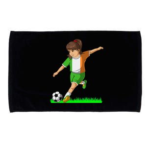 Irish Soccer Girl Ireland Flag Jersey Football Fans Microfiber Hand Towel