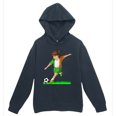 Irish Soccer Girl Ireland Flag Jersey Football Fans Urban Pullover Hoodie