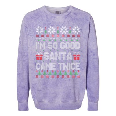 IM So Good Santa Came Twice Santa Matching Couple Christmas Colorblast Crewneck Sweatshirt