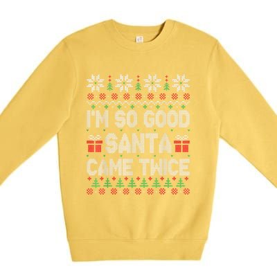 IM So Good Santa Came Twice Santa Matching Couple Christmas Premium Crewneck Sweatshirt