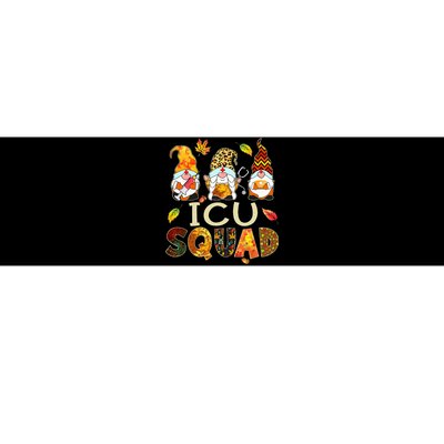 ICU Squad Gnome Nurse Leopard Thanksgiving  Bumper Sticker