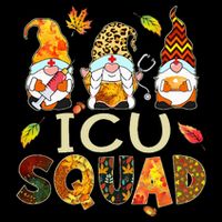 ICU Squad Gnome Nurse Leopard Thanksgiving  Drawstring Bag