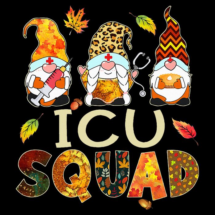 ICU Squad Gnome Nurse Leopard Thanksgiving  Drawstring Bag