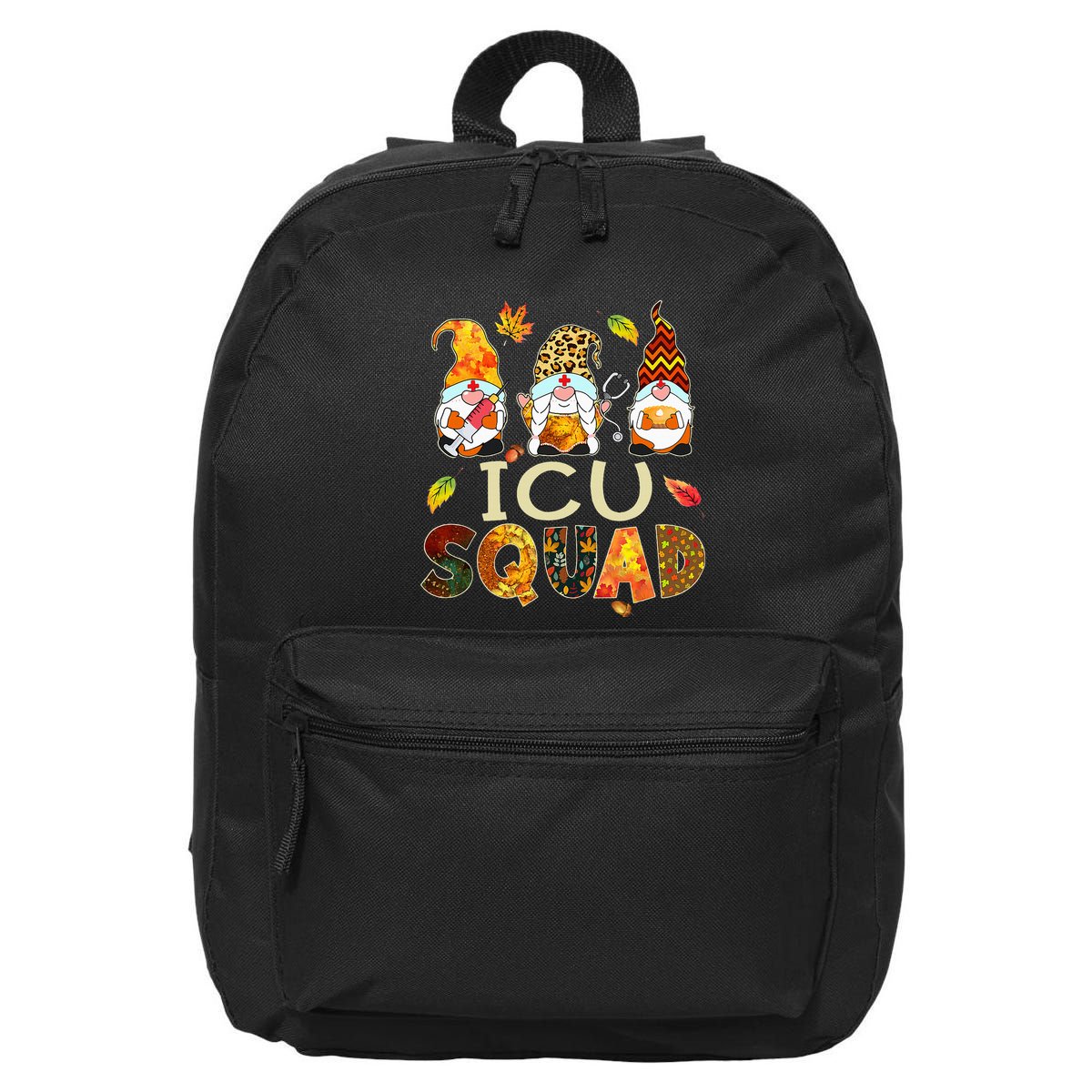 ICU Squad Gnome Nurse Leopard Thanksgiving  16 in Basic Backpack