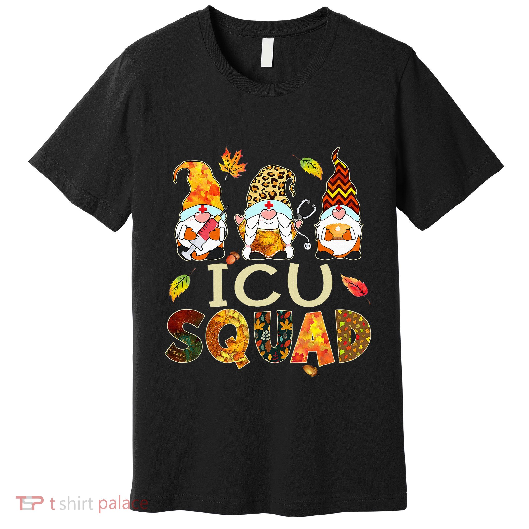 ICU Squad Gnome Nurse Leopard Thanksgiving  Premium T-Shirt