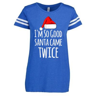 I'm So Good Santa Came Twice Funny Christmas Enza Ladies Jersey Football T-Shirt