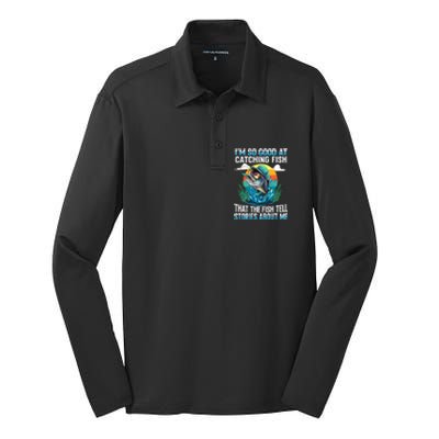 IM So Good At Catching Fish Legendary Angler Gift Silk Touch Performance Long Sleeve Polo