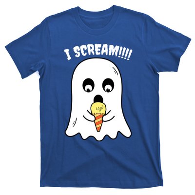 I Scream Ghost Eating Ice Cream Costume Easy Halloween Funny Gift T-Shirt