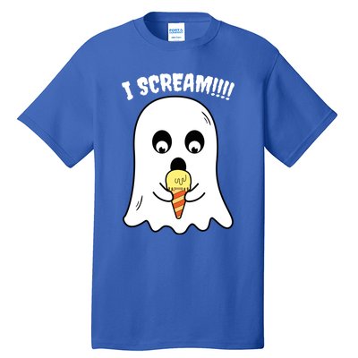 I Scream Ghost Eating Ice Cream Costume Easy Halloween Funny Gift Tall T-Shirt