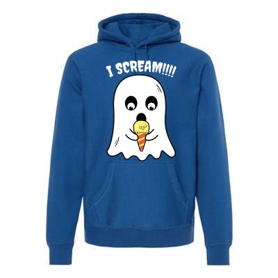 I Scream Ghost Eating Ice Cream Costume Easy Halloween Funny Gift Premium Hoodie