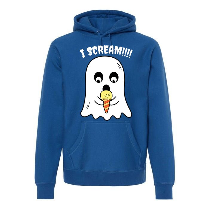 I Scream Ghost Eating Ice Cream Costume Easy Halloween Funny Gift Premium Hoodie