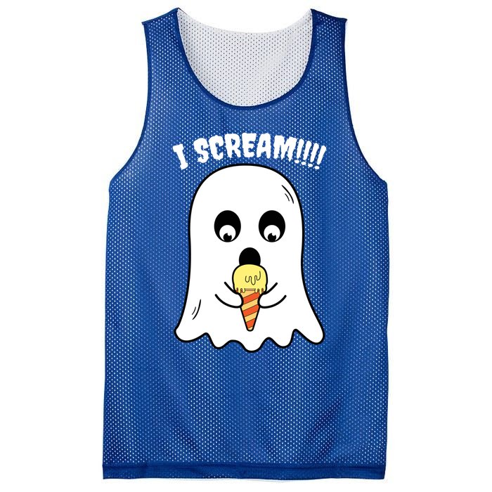 I Scream Ghost Eating Ice Cream Costume Easy Halloween Funny Gift Mesh Reversible Basketball Jersey Tank