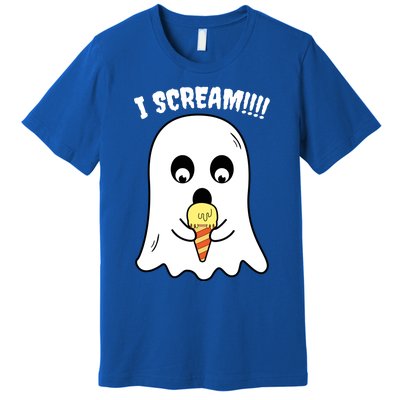 I Scream Ghost Eating Ice Cream Costume Easy Halloween Funny Gift Premium T-Shirt