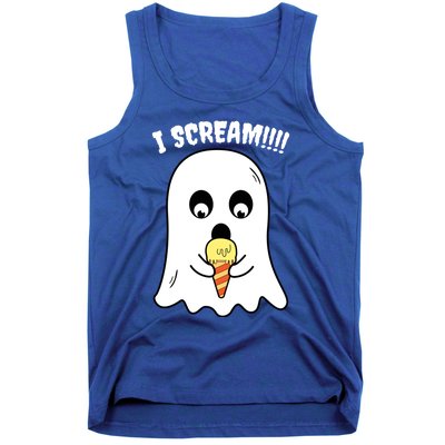 I Scream Ghost Eating Ice Cream Costume Easy Halloween Funny Gift Tank Top