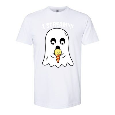 I Scream Ghost Eating Ice Cream Costume Easy Halloween Funny Gift Softstyle CVC T-Shirt