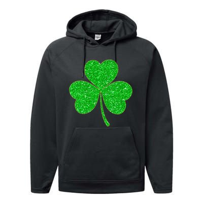 Irish Shamrock Green Clover St Patricks Day Performance Fleece Hoodie