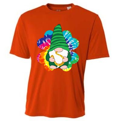 Irish Shamrock Gnome Tie Dye Hippie St. Patricks Day Cooling Performance Crew T-Shirt