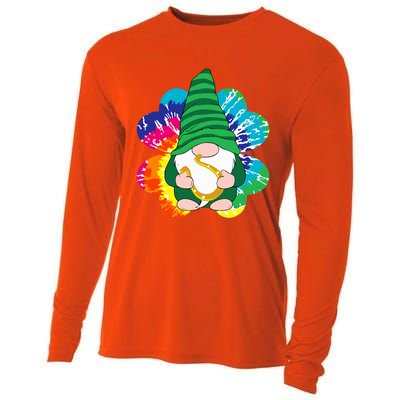 Irish Shamrock Gnome Tie Dye Hippie St. Patricks Day Cooling Performance Long Sleeve Crew