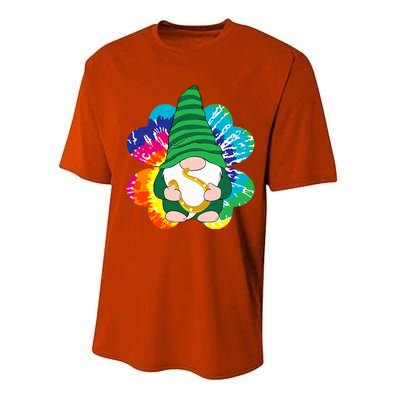 Irish Shamrock Gnome Tie Dye Hippie St. Patricks Day Performance Sprint T-Shirt