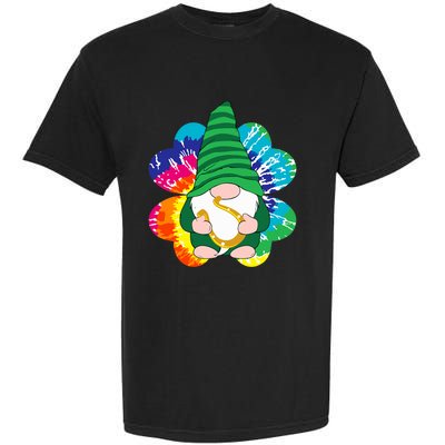 Irish Shamrock Gnome Tie Dye Hippie St. Patricks Day Garment-Dyed Heavyweight T-Shirt