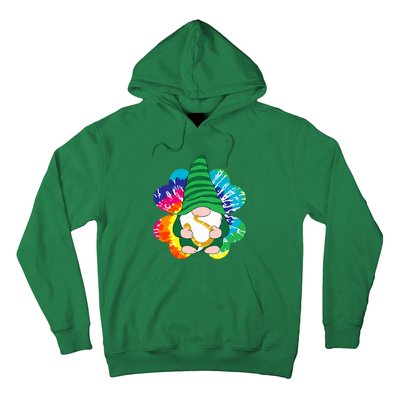 Irish Shamrock Gnome Tie Dye Hippie St. Patricks Day Hoodie