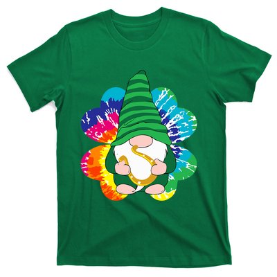 Irish Shamrock Gnome Tie Dye Hippie St. Patricks Day T-Shirt