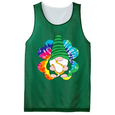 Irish Shamrock Gnome Tie Dye Hippie St. Patricks Day Mesh Reversible Basketball Jersey Tank