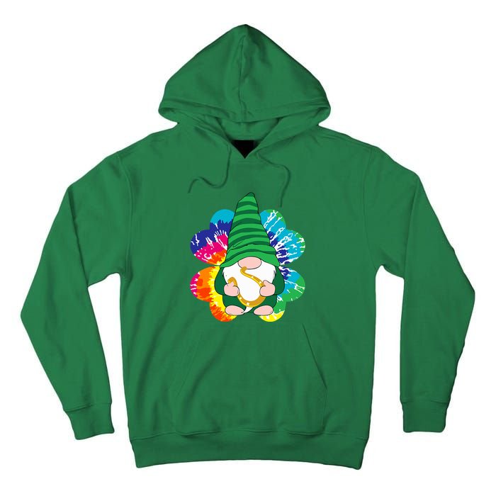 Irish Shamrock Gnome Tie Dye Hippie St. Patricks Day Tall Hoodie