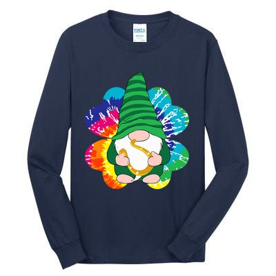 Irish Shamrock Gnome Tie Dye Hippie St. Patricks Day Tall Long Sleeve T-Shirt