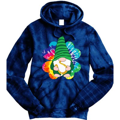 Irish Shamrock Gnome Tie Dye Hippie St. Patricks Day Tie Dye Hoodie