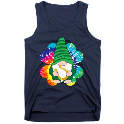 Irish Shamrock Gnome Tie Dye Hippie St. Patricks Day Tank Top