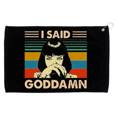 I Said Goddamn Funny Quote Saying Vintage Grommeted Golf Towel