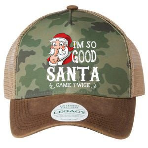 I'm So Good Santa Came Twice Christmas Pajama Funny Gifts Legacy Tie Dye Trucker Hat