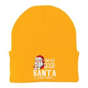 I'm So Good Santa Came Twice Christmas Pajama Funny Gifts Knit Cap Winter Beanie