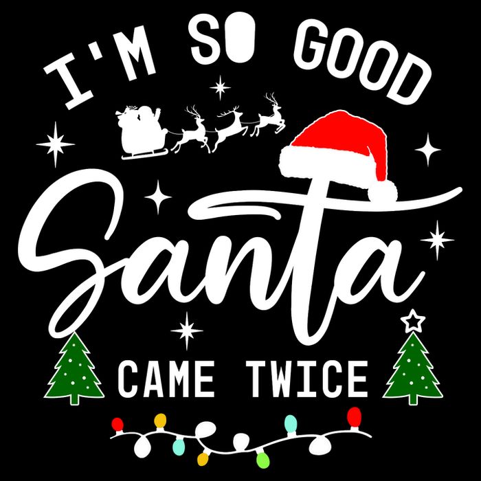 Im So Good Santa Came Twice Funny Christmas Lights Drawstring Bag