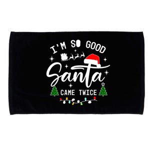 Im So Good Santa Came Twice Funny Christmas Lights Microfiber Hand Towel