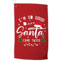 Im So Good Santa Came Twice Funny Christmas Lights Platinum Collection Golf Towel