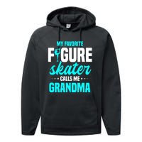 Ice Skating Grandma Skater Ice Skates Sport Performance Fleece Hoodie