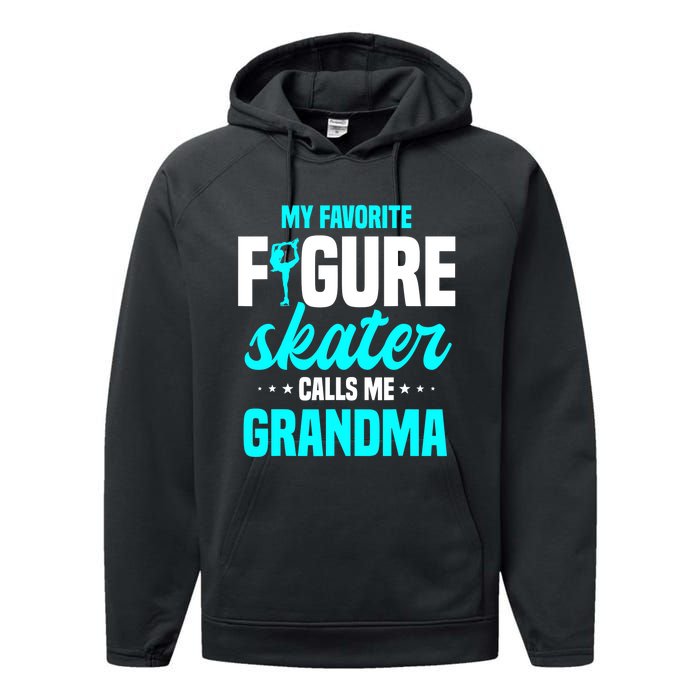 Ice Skating Grandma Skater Ice Skates Sport Performance Fleece Hoodie