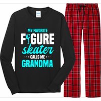 Ice Skating Grandma Skater Ice Skates Sport Long Sleeve Pajama Set