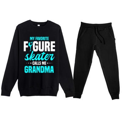 Ice Skating Grandma Skater Ice Skates Sport Premium Crewneck Sweatsuit Set