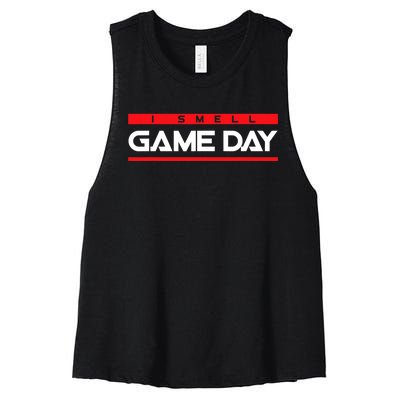 I Smell Game Day Sports Lover Athlete Women's Racerback Cropped Tank