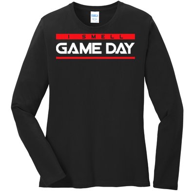 I Smell Game Day Sports Lover Athlete Ladies Long Sleeve Shirt