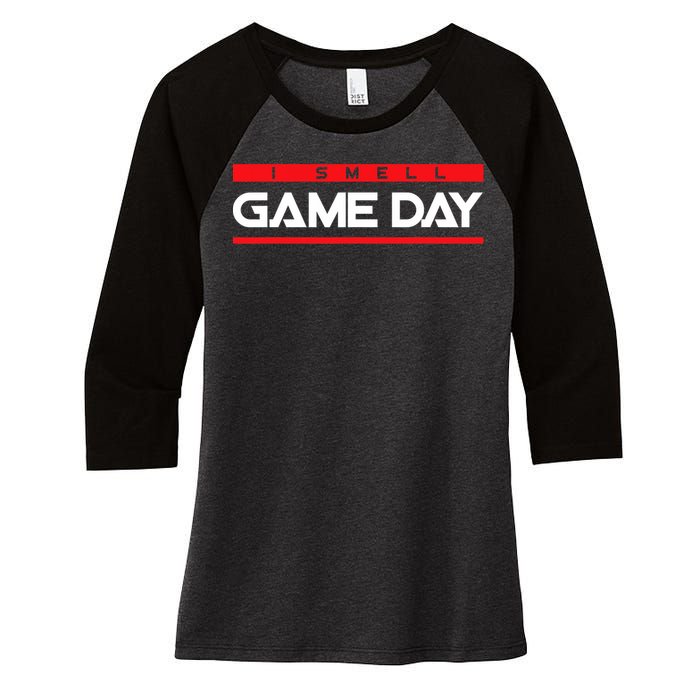 I Smell Game Day Sports Lover Athlete Women's Tri-Blend 3/4-Sleeve Raglan Shirt