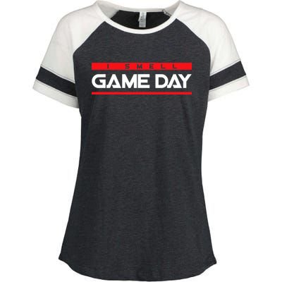 I Smell Game Day Sports Lover Athlete Enza Ladies Jersey Colorblock Tee