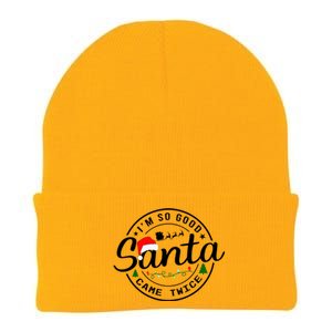 Im So Good Santa Came Twice Funny Christmas Logo Knit Cap Winter Beanie