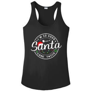 Im So Good Santa Came Twice Funny Christmas Logo Ladies PosiCharge Competitor Racerback Tank