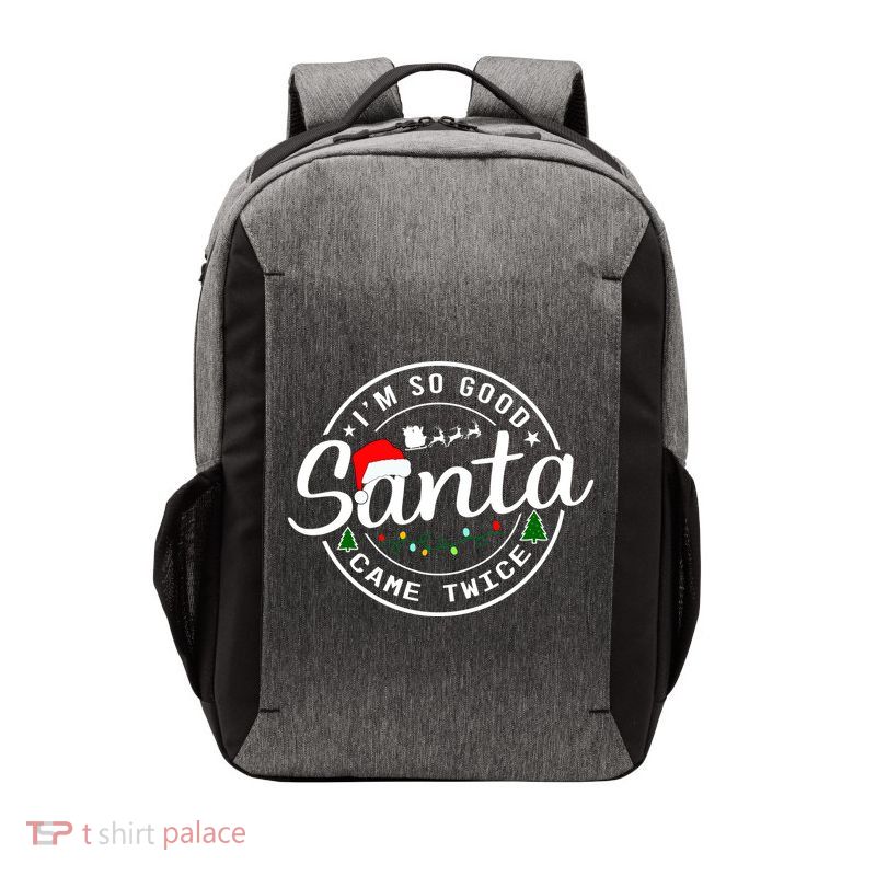 Im So Good Santa Came Twice Funny Christmas Logo Vector Backpack