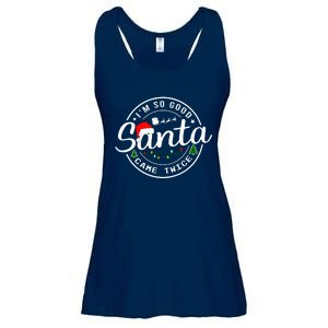 Im So Good Santa Came Twice Funny Christmas Logo Ladies Essential Flowy Tank